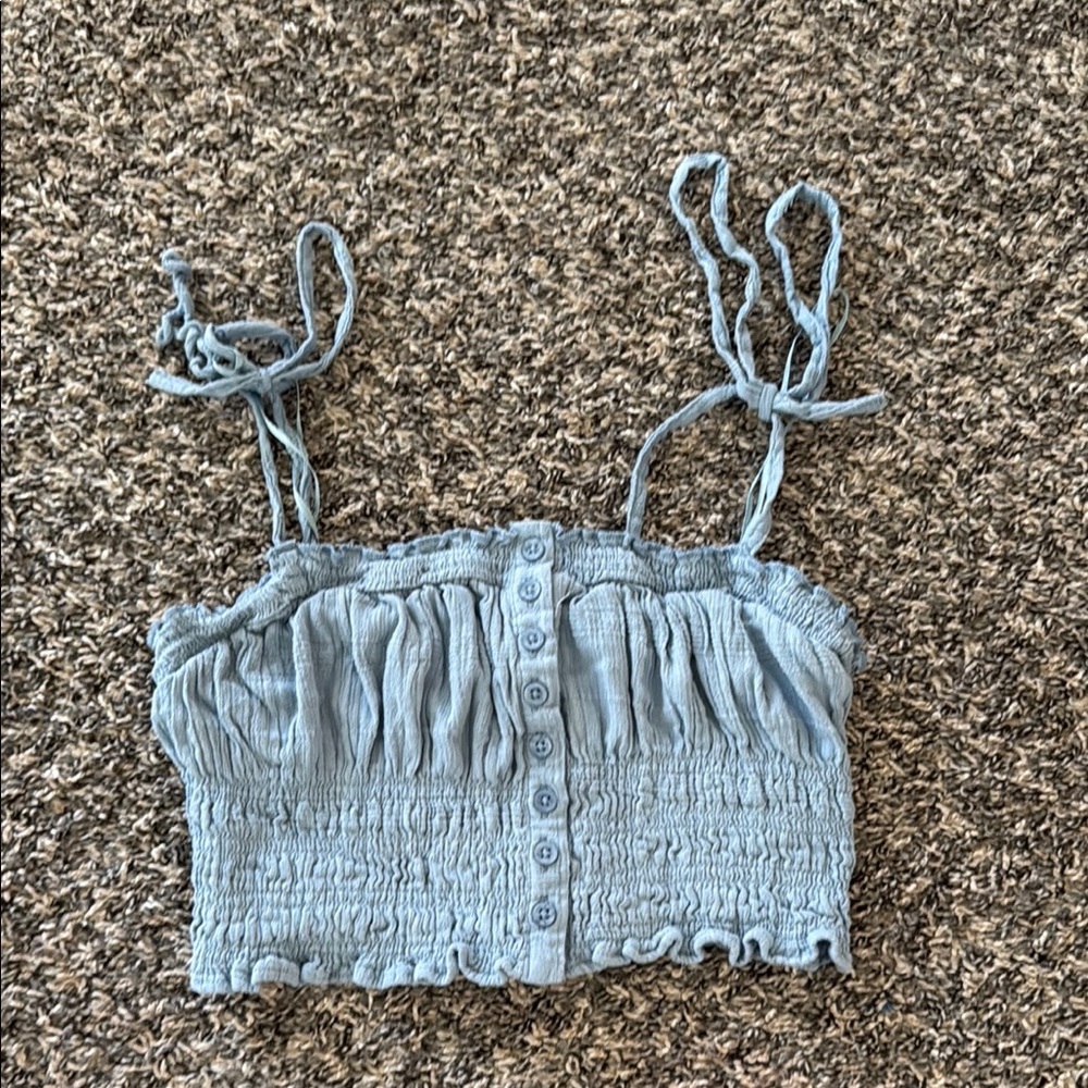Aeropostale Blue Smocked Camisole